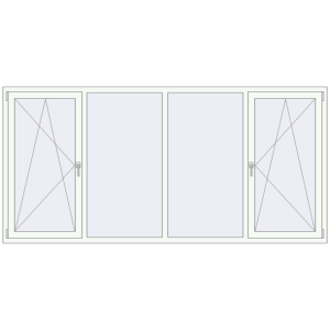 Buy Tilt-and-Turn 2800x1350 mm REHAU ENERGY-SAVING SYNEGO MD RAL 9016 Traffic white two-sided