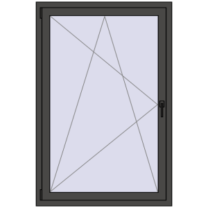 Zamów teraz Okna skrzydłowe 1000x1500 mm REHAU ARTEVO BASALT_GREY dwustronny