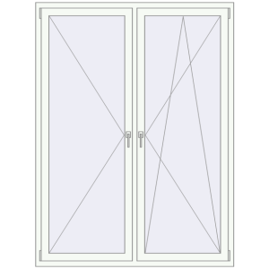 Buy Tilt-and-Turn 1500x2000 mm REHAU OPTIMUM EURO-DESIGN 70 RAL 9016 Traffic white two-sided