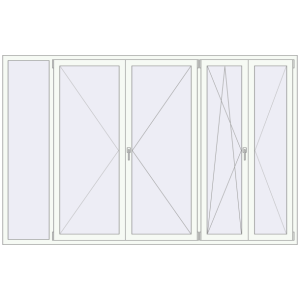 Buy Tilt-and-Turn 2800x1800 mm REHAU BRILLANT DESIGN RAL 9016 Traffic white two-sided