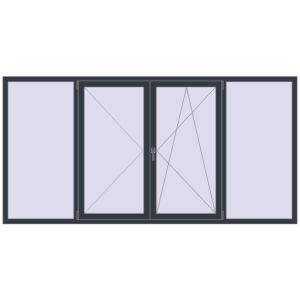 Buy Tilt-and-Turn 2800x1400 mm REHAU ENERGY-SAVING SYNEGO MD ANTHRACITE_GREY_STRUKTURAL two-sided