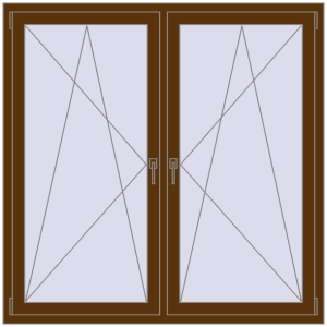 Zamów teraz Okna skrzydłowe 1500x1500 mm REHAU OPTIMUM EURO-DESIGN 70 WALNUT dwustronny