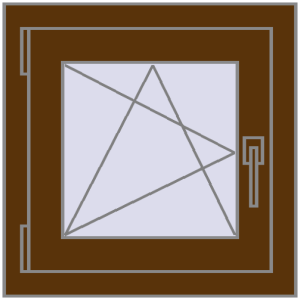 Okno plastikowe 500x515 mm Jednoskrzydłowe. Widok od środka Zamów teraz Okna skrzydłowe 500x515 mm CLASICTHERM 70 WALNUT dwustronny