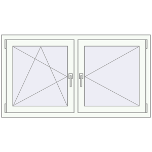 Buy Tilt-and-Turn 1330x735 mm REHAU OPTIMUM EURO-DESIGN 70 RAL 9016 Traffic white two-sided