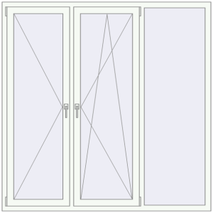 Buy Tilt-and-Turn 1800x1800 mm REHAU BRILLANT DESIGN RAL 9016 Traffic white two-sided