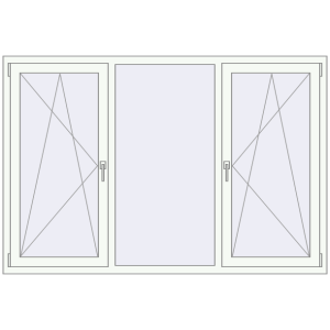 Buy Tilt-and-Turn 1930x1300 mm REHAU OPTIMUM EURO-DESIGN 70 RAL 9016 Traffic white two-sided