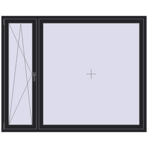 Buy Tilt-and-Turn 2000x1600 mm REHAU ENERGY-SAVING SYNEGO MD BLACK_ULTI-MATT two-sided