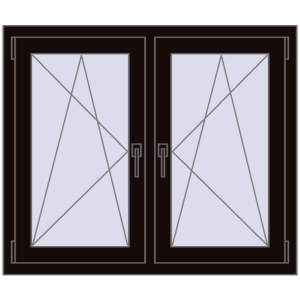 Zamów teraz Okna skrzydłowe 1095x905 mm REHAU ENERGY-SAVING SYNEGO MD BLACK_BROWN dwustronny