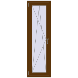 Plastic window 500x1600 mm Single-leaf. View from inside Buy Tilt-and-Turn 500x1600 mm EPSILON OPTIMA WALNUT two-sided
