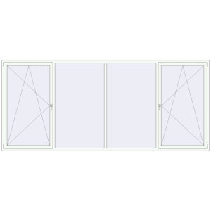 Buy Tilt-and-Turn 4010x1750 mm REHAU OPTIMUM EURO-DESIGN 70 RAL 9016 Traffic white two-sided
