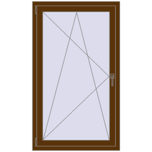 Okno plastikowe 870x1480 mm Jednoskrzydłowe. Widok od środka Zamów teraz Okna skrzydłowe 870x1480 mm EPSILON OPTIMA WALNUT dwustronny