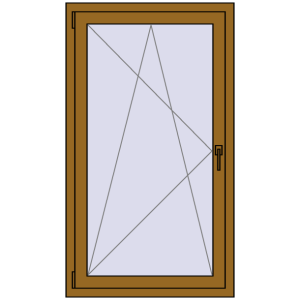 Okno plastikowe 800x1400 mm Jednoskrzydłowe. Widok od środka Zamów teraz Okna skrzydłowe 800x1400 mm KORSA BRILLANT DESIGN