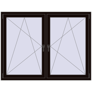 Okno plastikowe 1695x1250 mm Dwuskrzydłowe. Widok od środka Zamów teraz Okna skrzydłowe 1695x1250 mm REHAU ENERGY-SAVING SYNEGO MD BLACK_BROWN dwustronny
