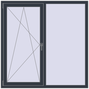 Buy Tilt-and-Turn 1450x1450 mm REHAU OPTIMUM EURO-DESIGN 70 ANTHRACITE_GREY_STRUKTURAL two-sided