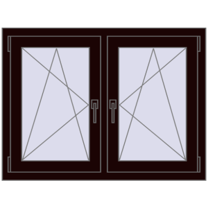 Buy Okna skrzydłowe 1080x800 mm REHAU ENERGY-SAVING SYNEGO MD CHOCOLATE_BROWN dwustronny