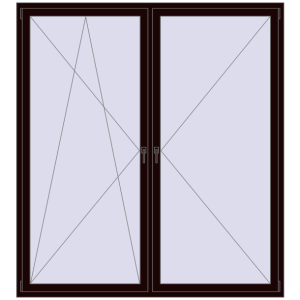 Buy Tilt-and-Turn 2000x2200 mm REHAU ENERGY-SAVING SYNEGO MD CHOCOLATE_BROWN two-sided