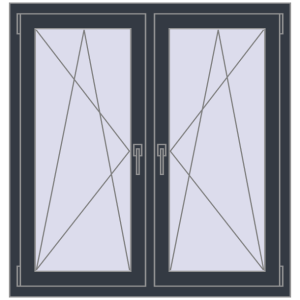 Okno plastikowe 1050x1145 mm Dwuskrzydłowe. Widok od środka Zamów teraz Okna skrzydłowe 1050x1145 mm REHAU ENERGY-SAVING SYNEGO MD ANTHRACITE_GREY_STRUKTURAL dwustronny