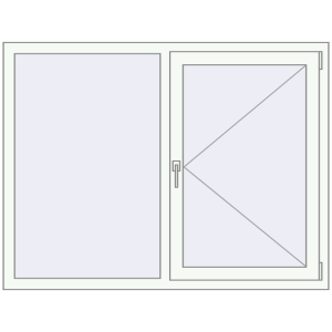 Buy Tilt-and-Turn 1450x1100 mm REHAU ENERGY-SAVING SYNEGO MD RAL 9016 Traffic white two-sided