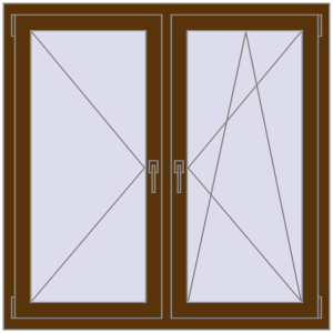 Buy Tilt-and-Turn 1200x1200 mm REHAU OPTIMUM EURO-DESIGN 70 WALNUT two-sided