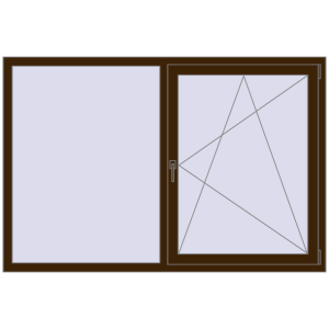 Buy Tilt-and-Turn 1800x1200 mm REHAU OPTIMUM EURO-DESIGN 70 DARK_OAK two-sided