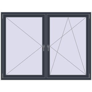 Buy Tilt-and-Turn 1800x1350 mm REHAU OPTIMUM EURO-DESIGN 70 ANTHRACITE_GREY_STRUKTURAL two-sided
