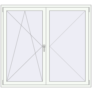 Buy Tilt-and-Turn 1580x1440 mm REHAU OPTIMUM EURO-DESIGN 70 RAL 9016 Traffic white two-sided