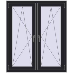 Zamów teraz Okna skrzydłowe 1065x1250 mm REHAU ENERGY-SAVING SYNEGO MD BLACK_ULTI-MATT dwustronny