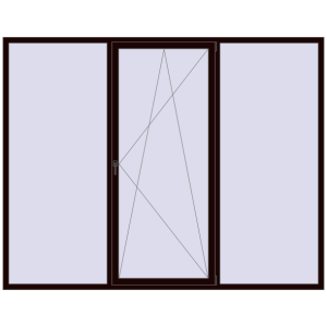 Okno plastikowe 2800x2200 mm Trójskrzydłowy. Widok od środka Zamów teraz Okna skrzydłowe 2800x2200 mm REHAU OPTIMUM EURO-DESIGN 70 CHOCOLATE_BROWN dwustronny