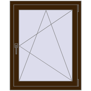 Buy Tilt-and-Turn 800x1000 mm REHAU OPTIMUM EURO-DESIGN 70 DARK_OAK two-sided