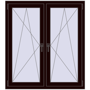 Zamów teraz Okna skrzydłowe 1185x1310 mm REHAU ENERGY-SAVING SYNEGO MD CHOCOLATE_BROWN dwustronny