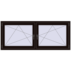 Zamów teraz Okna skrzydłowe 1830x740 mm REHAU ENERGY-SAVING SYNEGO MD BLACK_BROWN dwustronny