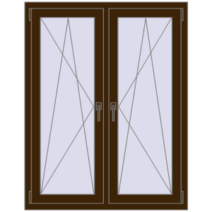 Okno plastikowe 1050x1340 mm Dwuskrzydłowe. Widok od środka Zamów teraz Okna skrzydłowe 1050x1340 mm REHAU ENERGY-SAVING SYNEGO MD DARK_OAK dwustronny