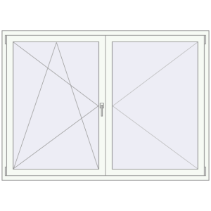 Buy Tilt-and-Turn 1870x1350 mm REHAU OPTIMUM EURO-DESIGN 70 RAL 9016 Traffic white two-sided