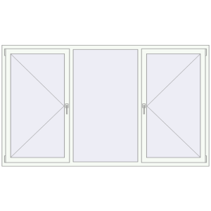 Buy Tilt-and-Turn 2400x1400 mm REHAU OPTIMUM EURO-DESIGN 70 RAL 9016 Traffic white two-sided