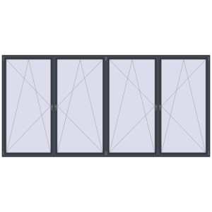 Buy Tilt-and-Turn 4700x2300 mm REHAU ENERGY-SAVING SYNEGO MD ANTHRACITE_GREY_STRUKTURAL two-sided