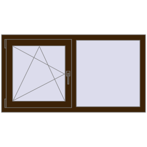Buy Tilt-and-Turn 1300x700 mm REHAU OPTIMUM EURO-DESIGN 70 DARK_OAK two-sided