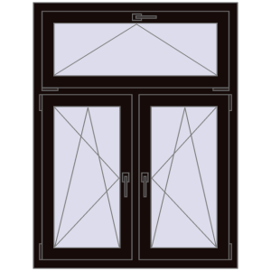 Buy Tilt-and-Turn 1000x1300 mm REHAU OPTIMUM EURO-DESIGN 70 BLACK_BROWN two-sided