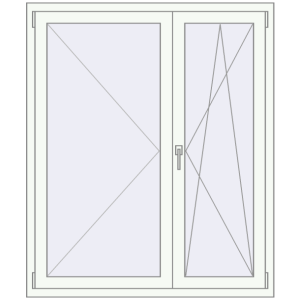 Buy Tilt-and-Turn 1220x1450 mm REHAU OPTIMUM EURO-DESIGN 70 RAL 9016 Traffic white two-sided