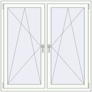 Zamów teraz Okna skrzydłowe 1350x1370 mm REHAU ENERGY-SAVING SYNEGO MD BLACK_ULTI-MATT zewnętrzny