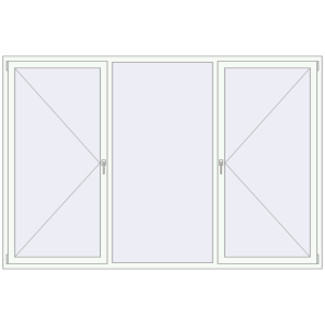 Buy Tilt-and-Turn 2700x1800 mm REHAU OPTIMUM EURO-DESIGN 70 RAL 9016 Traffic white two-sided