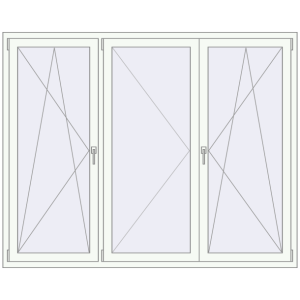 Buy Tilt-and-Turn 2000x1600 mm REHAU ENERGY-SAVING SYNEGO MD RAL 9016 Traffic white two-sided