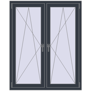 Zamów teraz Okna skrzydłowe 1170x1430 mm REHAU ENERGY-SAVING SYNEGO MD ANTHRACITE_GREY_STRUKTURAL dwustronny