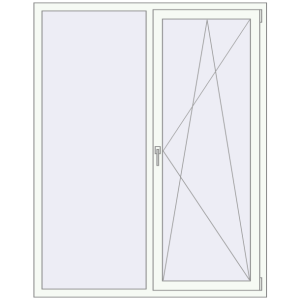 Buy Tilt-and-Turn 1400x1800 mm REHAU OPTIMUM EURO-DESIGN 70 RAL 9016 Traffic white two-sided