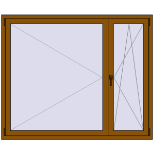 Buy Tilt-and-Turn 1700x1400 mm REHAU OPTIMUM EURO-DESIGN 70 GOLDEN OAK two-sided