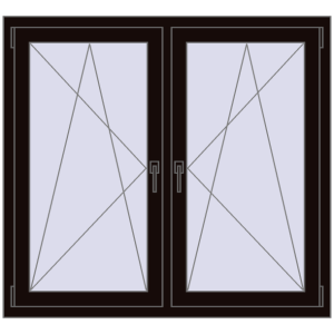 Zamów teraz Okna skrzydłowe 1290x1160 mm REHAU ENERGY-SAVING SYNEGO MD BLACK_BROWN dwustronny