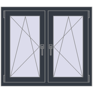 Zamów teraz Okna skrzydłowe 1005x920 mm REHAU ENERGY-SAVING SYNEGO MD ANTHRACITE_GREY_STRUKTURAL dwustronny