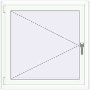 Okno plastikowe 900x900 mm Jednoskrzydłowe. Widok od środka Zamów teraz Okna skrzydłowe 900x900 mm KORSA OPTIMUM REHAU EURO 70