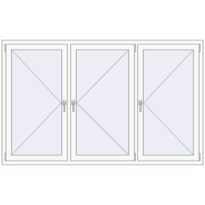 Buy Tilt-and-Turn 2100x1300 mm REHAU OPTIMUM EURO-DESIGN 70 RAL 9016 Traffic white two-sided