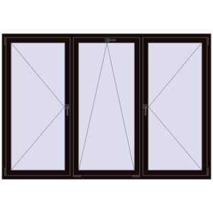 Buy Tilt-and-Turn 2300x1600 mm REHAU OPTIMUM EURO-DESIGN 70 BLACK_BROWN two-sided