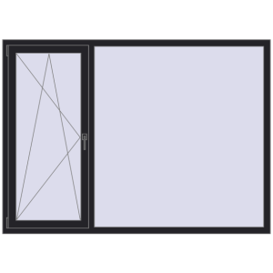 Buy Tilt-and-Turn 2000x1450 mm REHAU ENERGY-SAVING SYNEGO MD BLACK_ULTI-MATT two-sided